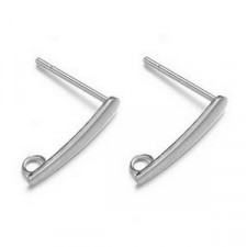 Stainless steel Earwire 12x15mm - Antique silver